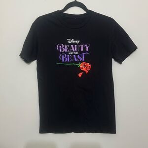 Womens Disney Black Beauty And The Beast JR Crew Neck Short Sleeve T-Shirt Small